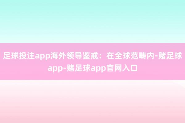 足球投注app海外领导鉴戒：在全球范畴内-赌足球app-赌足球app官网入口