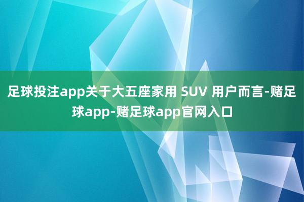 足球投注app关于大五座家用 SUV 用户而言-赌足球app-赌足球app官网入口