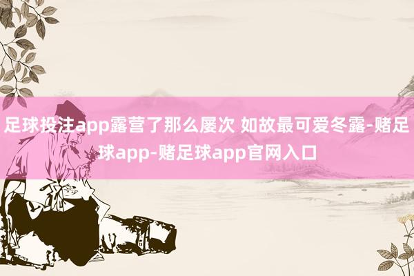 足球投注app露营了那么屡次 如故最可爱冬露-赌足球app-赌足球app官网入口