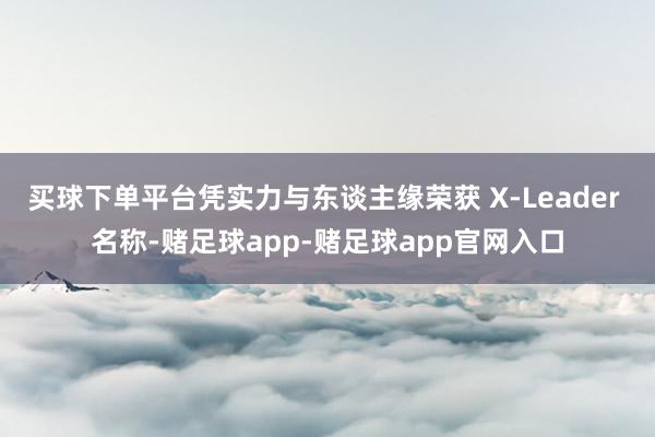 买球下单平台凭实力与东谈主缘荣获 X-Leader 名称-赌足球app-赌足球app官网入口