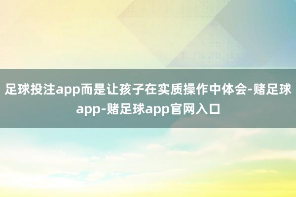 足球投注app而是让孩子在实质操作中体会-赌足球app-赌足球app官网入口