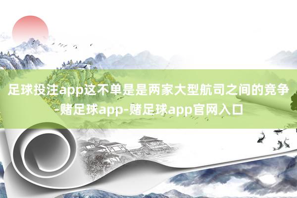 足球投注app　　这不单是是两家大型航司之间的竞争-赌足球app-赌足球app官网入口