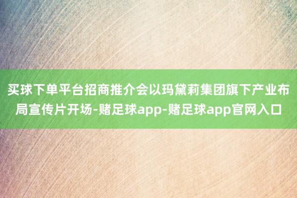 买球下单平台　　招商推介会以玛黛莉集团旗下产业布局宣传片开场-赌足球app-赌足球app官网入口