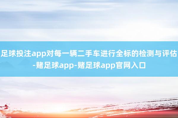 足球投注app对每一辆二手车进行全标的检测与评估-赌足球app-赌足球app官网入口