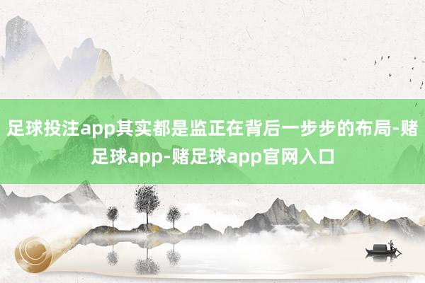 足球投注app其实都是监正在背后一步步的布局-赌足球app-赌足球app官网入口