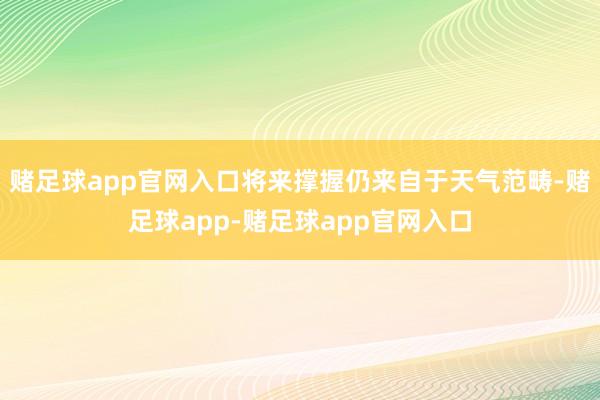 赌足球app官网入口将来撑握仍来自于天气范畴-赌足球app-赌足球app官网入口