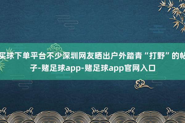 买球下单平台不少深圳网友晒出户外踏青“打野”的帖子-赌足球app-赌足球app官网入口