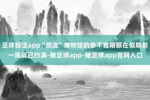 足球投注app“顶流”博物馆的参不雅限额在假期前一周就已约满-赌足球app-赌足球app官网入口