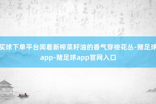 买球下单平台闻着新榨菜籽油的香气穿梭花丛-赌足球app-赌足球app官网入口