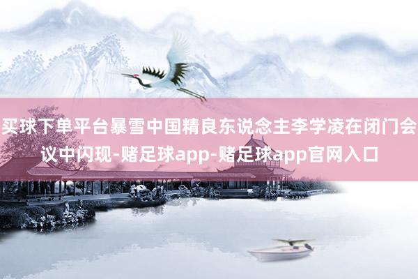 买球下单平台暴雪中国精良东说念主李学凌在闭门会议中闪现-赌足球app-赌足球app官网入口
