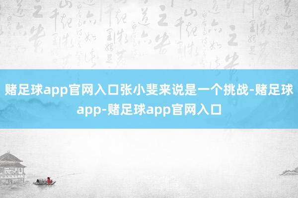 赌足球app官网入口张小斐来说是一个挑战-赌足球app-赌足球app官网入口