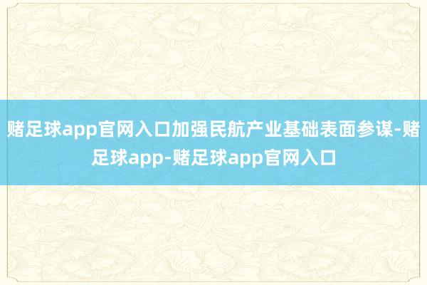 赌足球app官网入口加强民航产业基础表面参谋-赌足球app-赌足球app官网入口