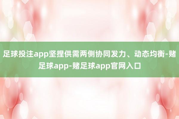 足球投注app坚捏供需两侧协同发力、动态均衡-赌足球app-赌足球app官网入口