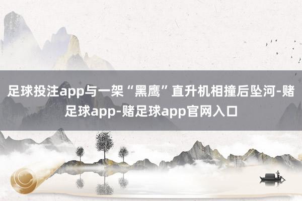 足球投注app与一架“黑鹰”直升机相撞后坠河-赌足球app-赌足球app官网入口