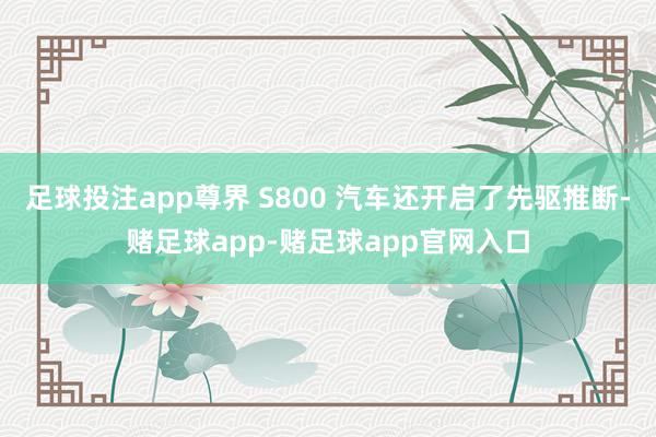 足球投注app尊界 S800 汽车还开启了先驱推断-赌足球app-赌足球app官网入口