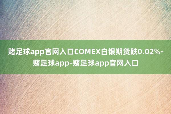 赌足球app官网入口COMEX白银期货跌0.02%-赌足球app-赌足球app官网入口