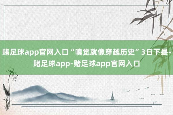 赌足球app官网入口“嗅觉就像穿越历史”3日下昼-赌足球app-赌足球app官网入口