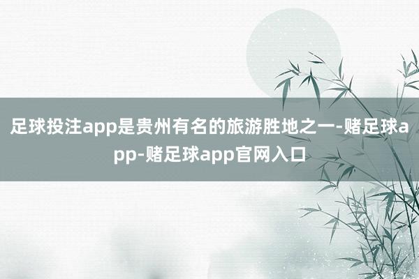 足球投注app是贵州有名的旅游胜地之一-赌足球app-赌足球app官网入口