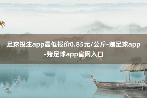 足球投注app最低报价0.85元/公斤-赌足球app-赌足球app官网入口