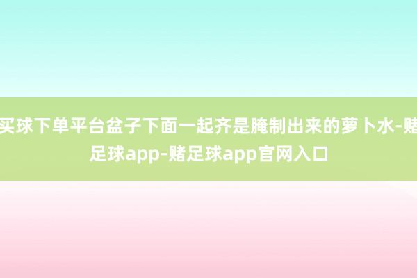 买球下单平台盆子下面一起齐是腌制出来的萝卜水-赌足球app-赌足球app官网入口