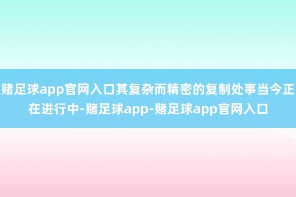 赌足球app官网入口其复杂而精密的复制处事当今正在进行中-赌足球app-赌足球app官网入口