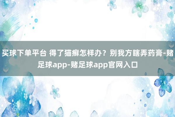 买球下单平台 得了猫癣怎样办？别我方瞎弄药膏-赌足球app-赌足球app官网入口