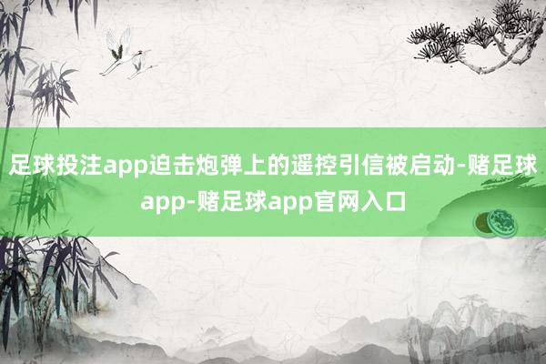 足球投注app迫击炮弹上的遥控引信被启动-赌足球app-赌足球app官网入口