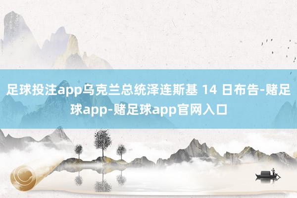 足球投注app乌克兰总统泽连斯基 14 日布告-赌足球app-赌足球app官网入口