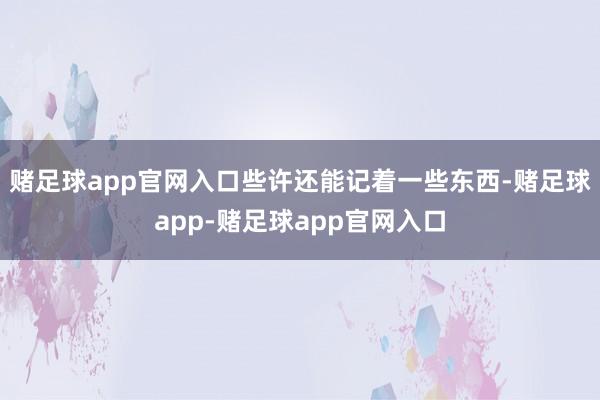 赌足球app官网入口些许还能记着一些东西-赌足球app-赌足球app官网入口