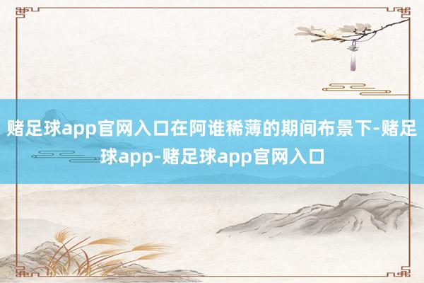 赌足球app官网入口在阿谁稀薄的期间布景下-赌足球app-赌足球app官网入口