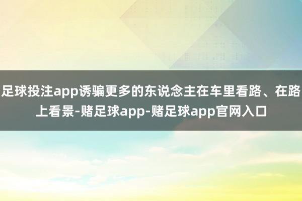 足球投注app诱骗更多的东说念主在车里看路、在路上看景-赌足球app-赌足球app官网入口