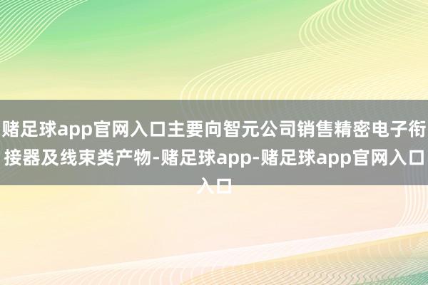 赌足球app官网入口主要向智元公司销售精密电子衔接器及线束类产物-赌足球app-赌足球app官网入口