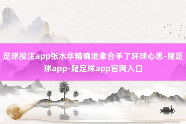 足球投注app张水华精确地拿合手了环球心思-赌足球app-赌足球app官网入口
