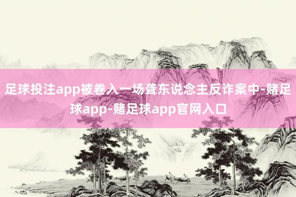 足球投注app被卷入一场聋东说念主反诈案中-赌足球app-赌足球app官网入口