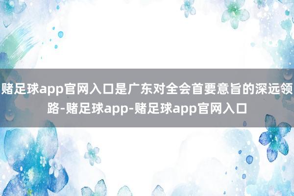 赌足球app官网入口是广东对全会首要意旨的深远领路-赌足球app-赌足球app官网入口