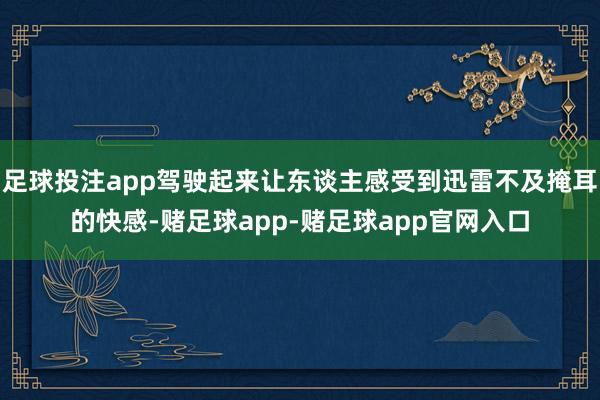 足球投注app驾驶起来让东谈主感受到迅雷不及掩耳的快感-赌足球app-赌足球app官网入口
