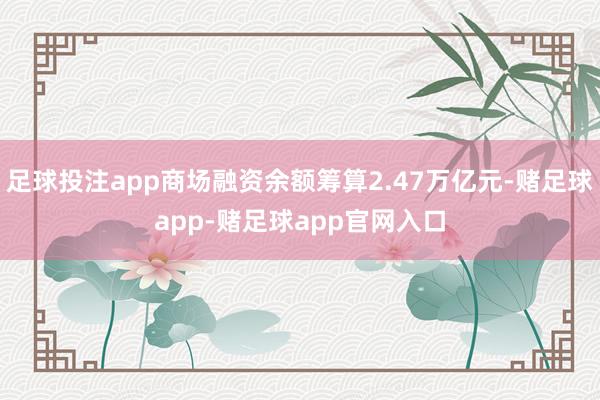 足球投注app商场融资余额筹算2.47万亿元-赌足球app-赌足球app官网入口