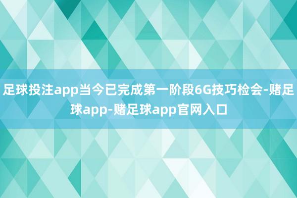 足球投注app当今已完成第一阶段6G技巧检会-赌足球app-赌足球app官网入口