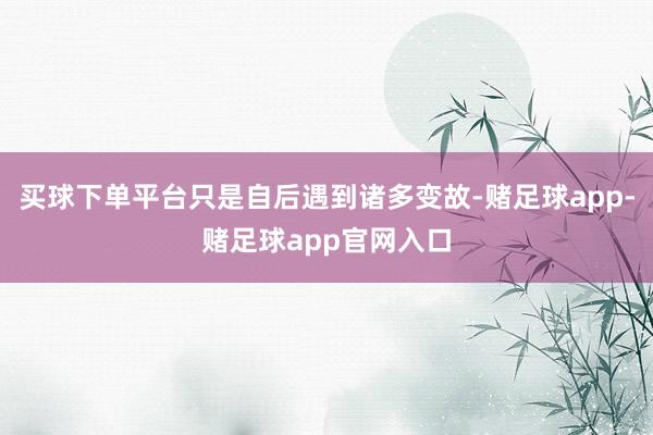 买球下单平台只是自后遇到诸多变故-赌足球app-赌足球app官网入口