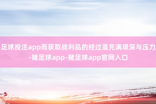 足球投注app而获取战利品的经过虽充满艰深与压力-赌足球app-赌足球app官网入口