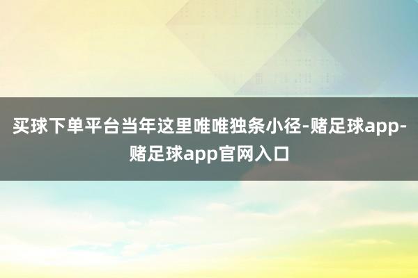 买球下单平台当年这里唯唯独条小径-赌足球app-赌足球app官网入口