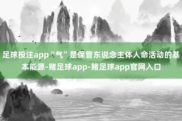 足球投注app“气”是保管东说念主体人命活动的基本能源-赌足球app-赌足球app官网入口