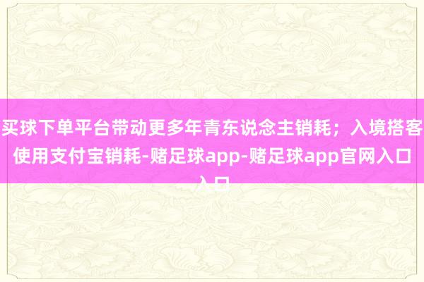 买球下单平台带动更多年青东说念主销耗；入境搭客使用支付宝销耗-赌足球app-赌足球app官网入口