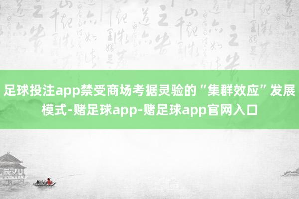 足球投注app禁受商场考据灵验的“集群效应”发展模式-赌足球app-赌足球app官网入口
