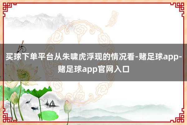 买球下单平台从朱啸虎浮现的情况看-赌足球app-赌足球app官网入口