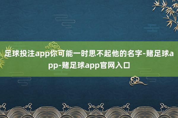 足球投注app你可能一时思不起他的名字-赌足球app-赌足球app官网入口