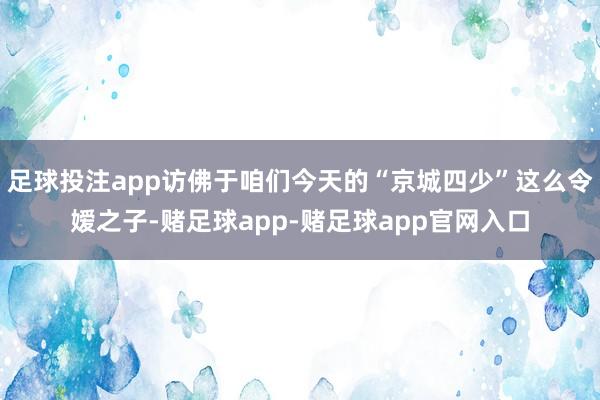 足球投注app访佛于咱们今天的“京城四少”这么令嫒之子-赌足球app-赌足球app官网入口