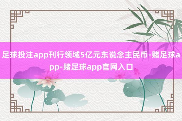 足球投注app刊行领域5亿元东说念主民币-赌足球app-赌足球app官网入口
