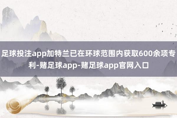足球投注app加特兰已在环球范围内获取600余项专利-赌足球app-赌足球app官网入口