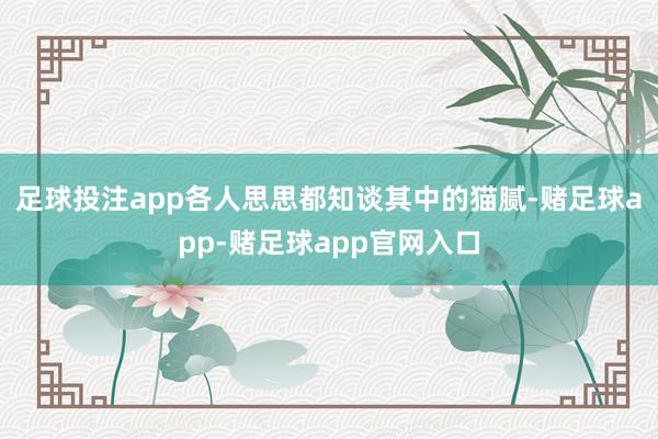 足球投注app各人思思都知谈其中的猫腻-赌足球app-赌足球app官网入口